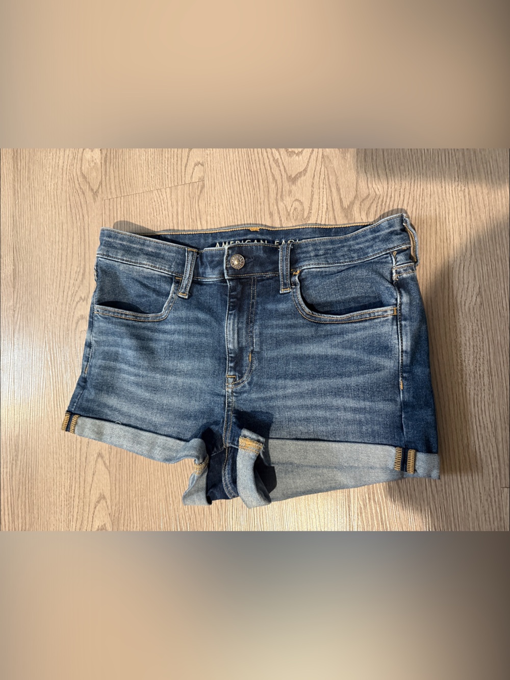 American Eagle Outfitters High Rise Shortie Dark Blue Shorts